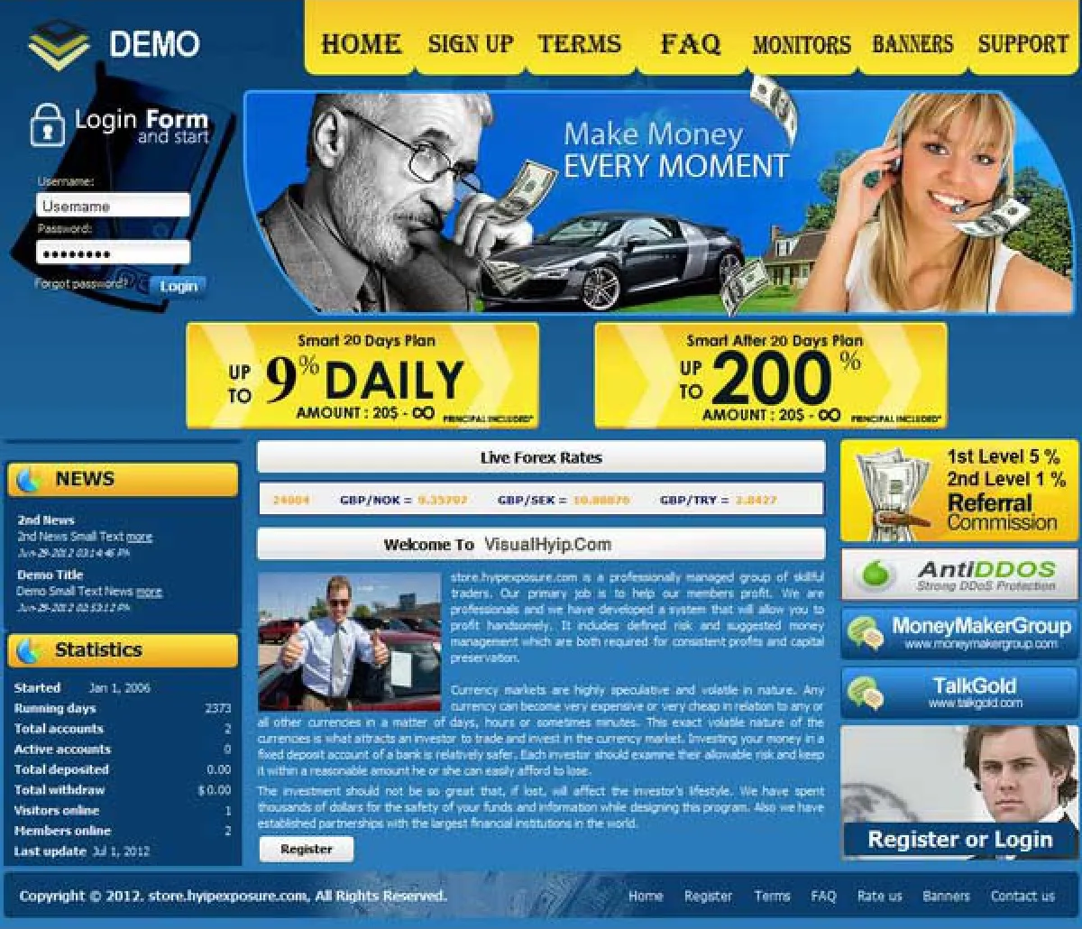 HYIP Cheap Investment Template 1 Design
