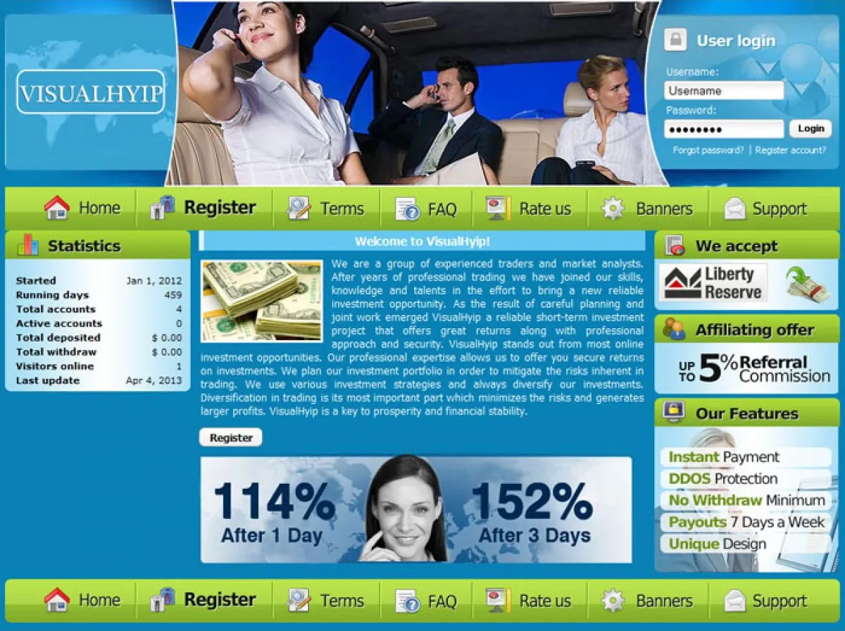 HYIP Cheap Investment Template 11 Design