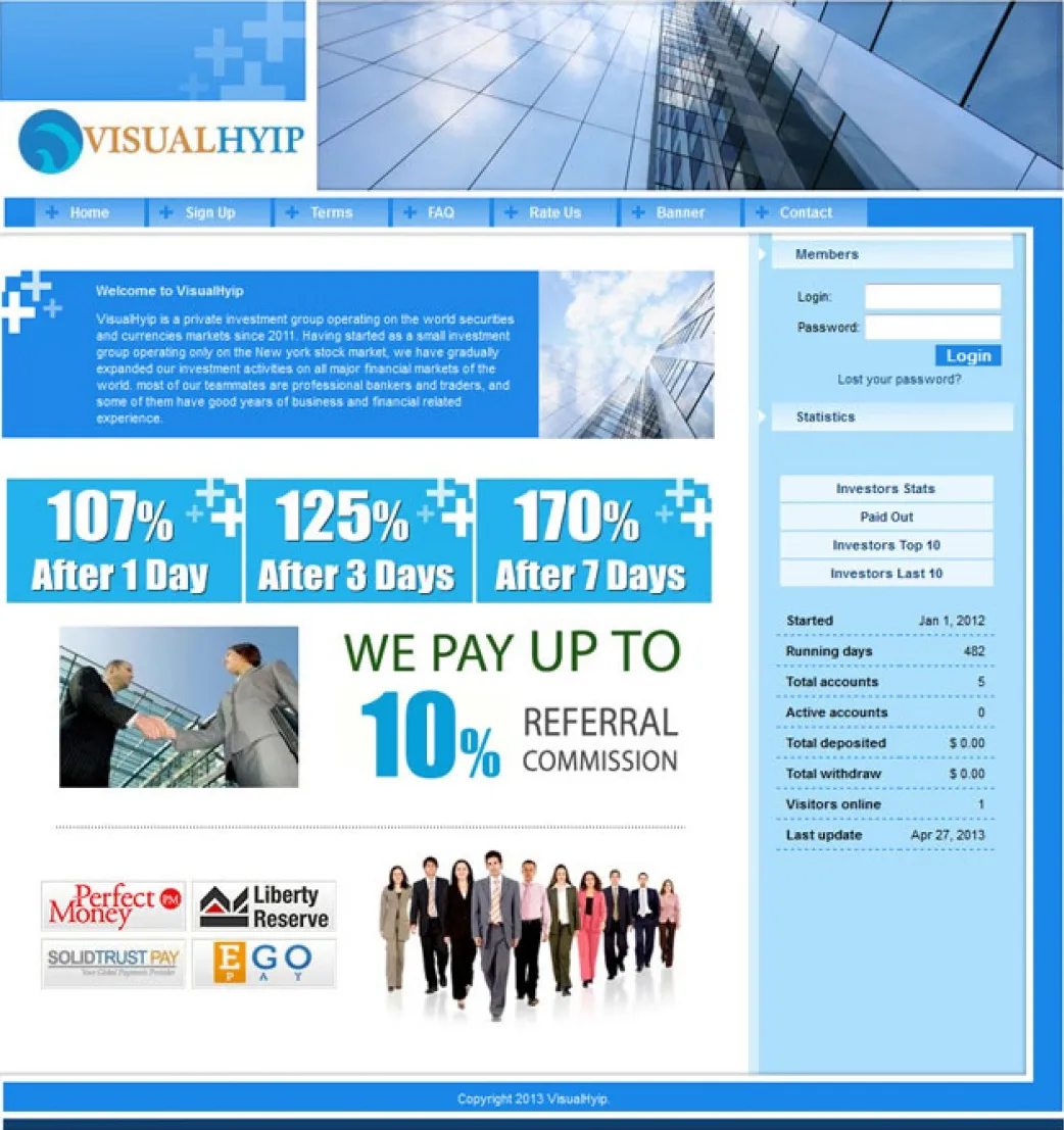HYIP Cheap Investment Template 13 Design