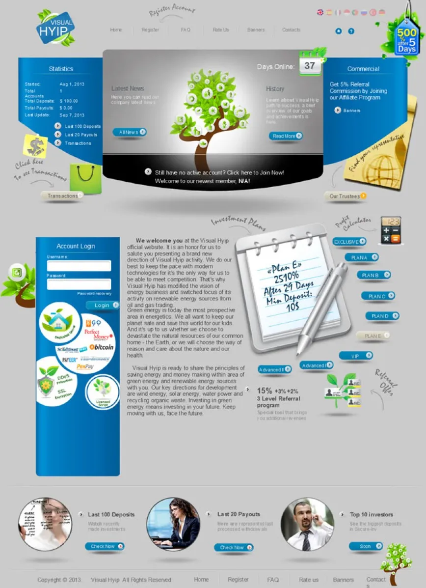 HYIP Cheap Investment Template 20 Design
