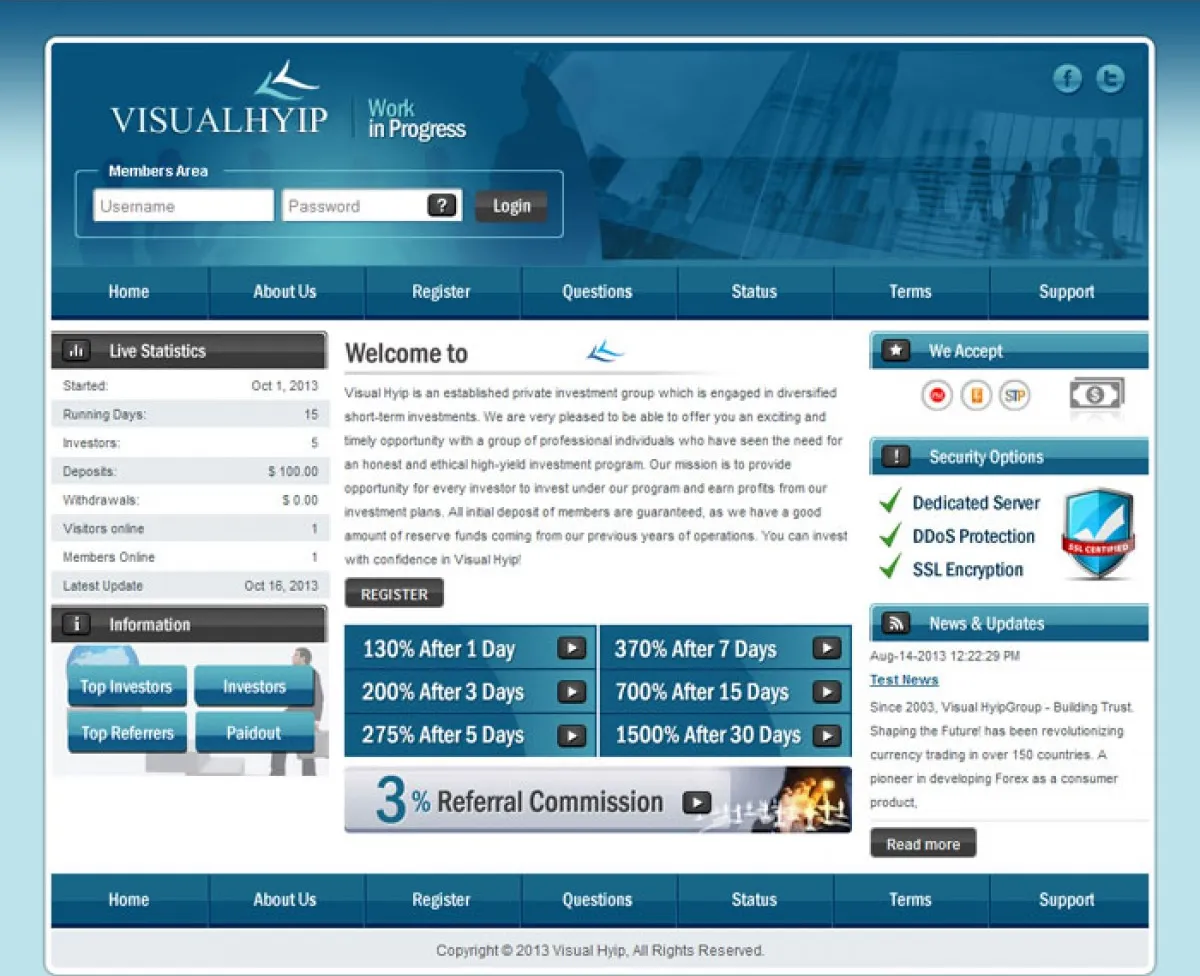 HYIP cheap Investment Template 23 Design