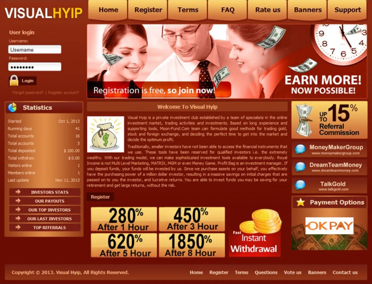 HYIP cheap Investment Template 25 Design