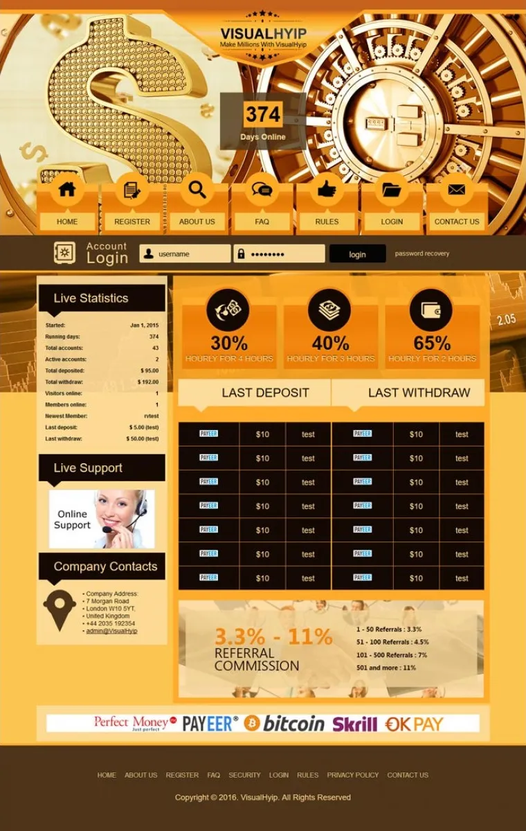 HYIP cheap Investment Template 43 Design