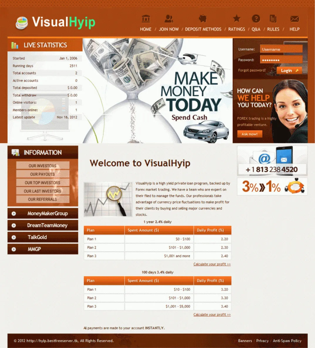 HYIP Cheap Investment Template 6 Design