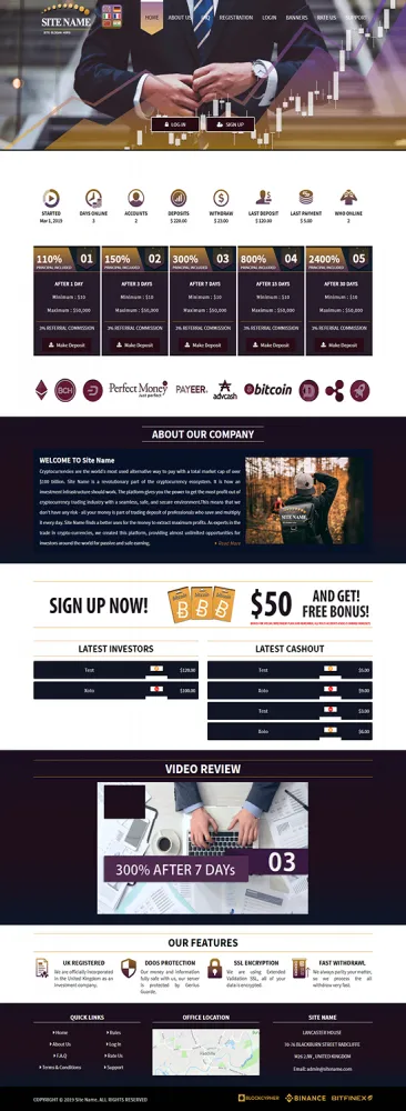 HYIP Zhrt Investment Template 1 Design
