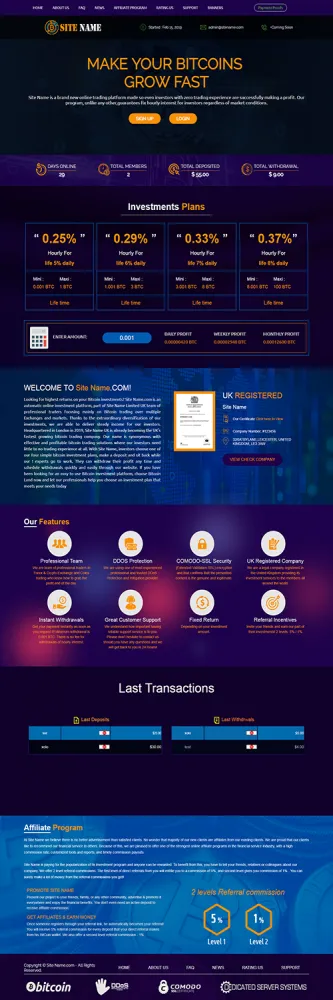HYIP Zhrt Investment Template 10 Design