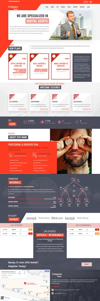 HYIP zhrt Investment Template 100 Design