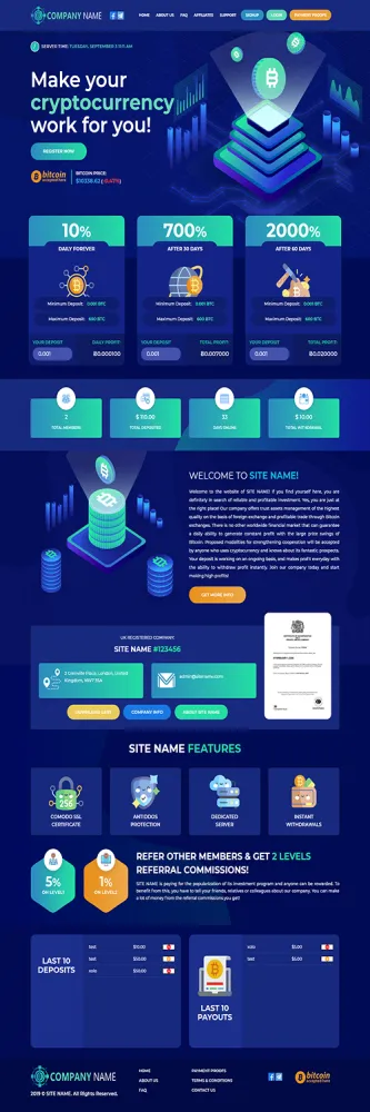 HYIP zhrt Investment Template 101 Design
