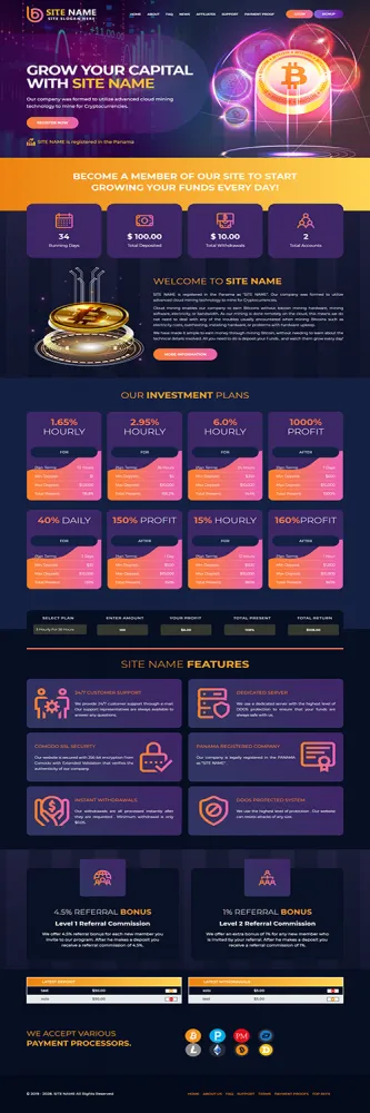 HYIP zhrt Investment Template 102 Design