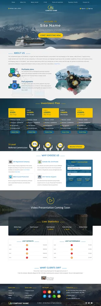 HYIP zhrt Investment Template 103 Design