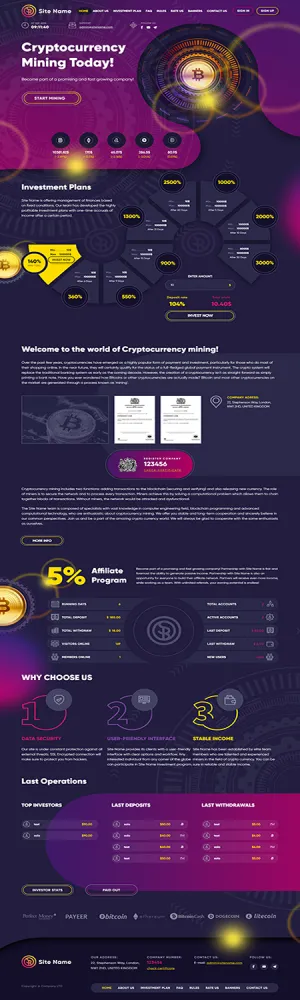 HYIP zhrt Investment Template 104 Design
