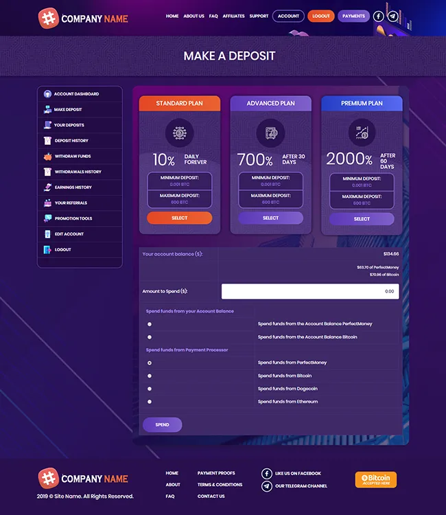 Investment Template 3 Page