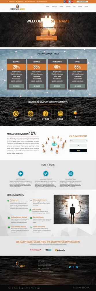 HYIP zhrt Investment Template 109 Design