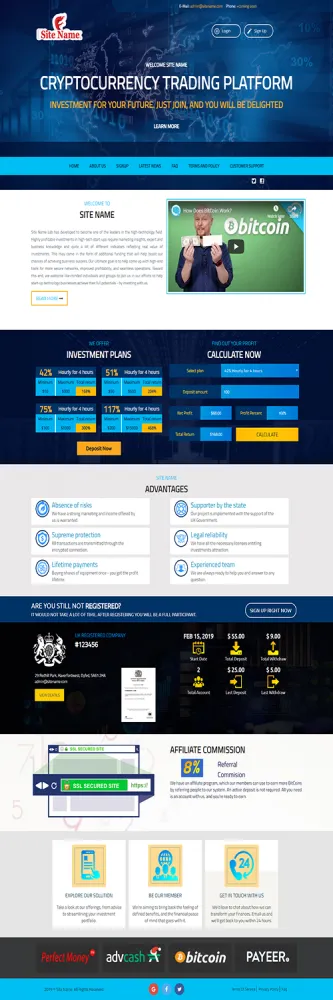 HYIP Zhrt Investment Template 11 Design