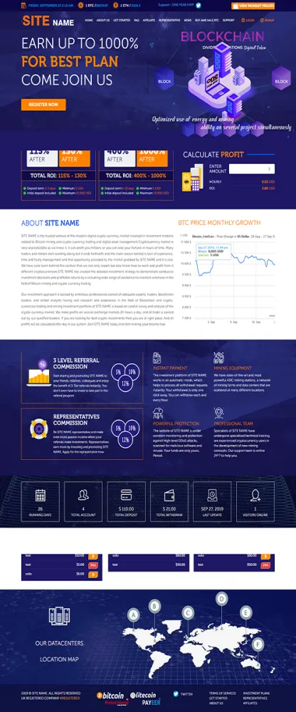 HYIP zhrt Investment Template 110 Design