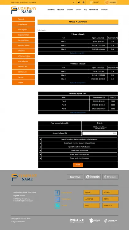 Investment Template 3 Page