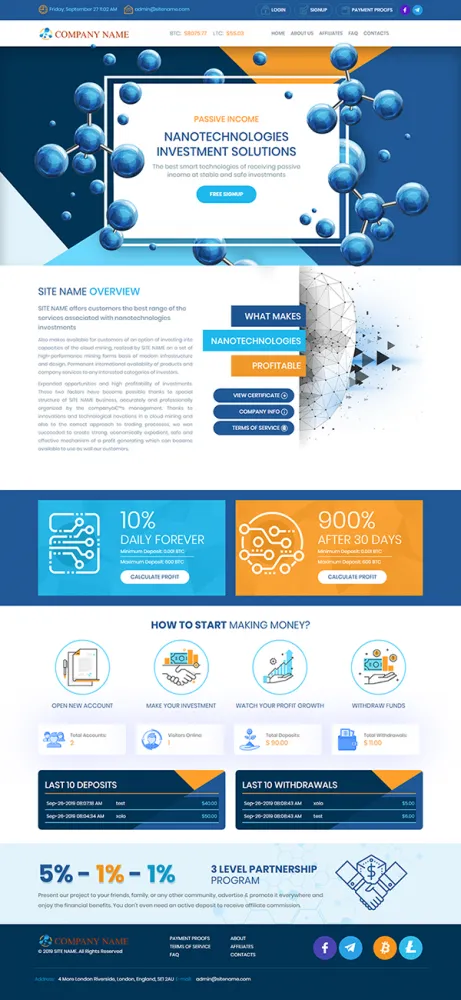 HYIP zhrt Investment Template 112 Design