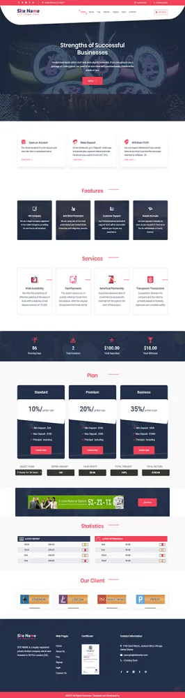 HYIP zhrt Investment Template 116 Design
