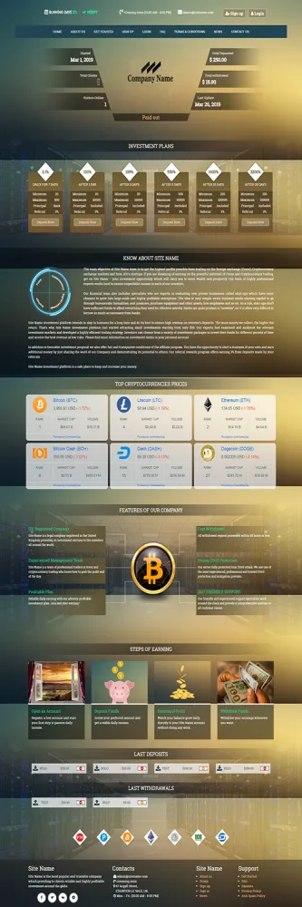 HYIP Zhrt Investment Template 12 Design