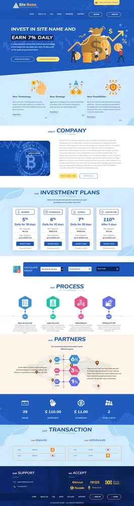 HYIP zhrt Investment Template 121 Design