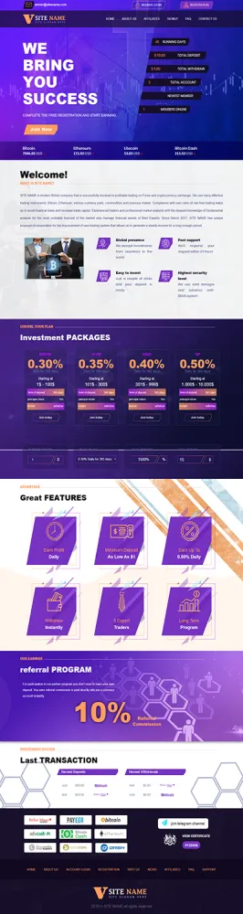 HYIP zhrt Investment Template 122 Design