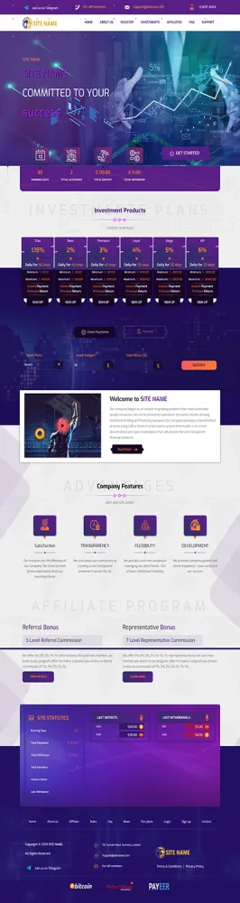 HYIP zhrt Investment Template 125 Design