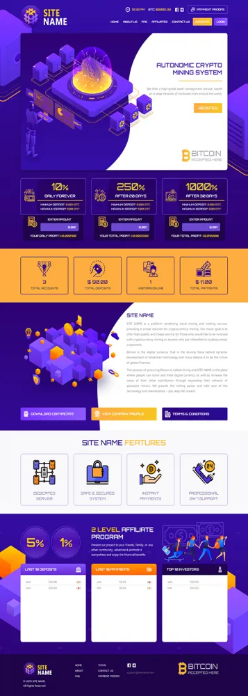 HYIP zhrt Investment Template 126 Design