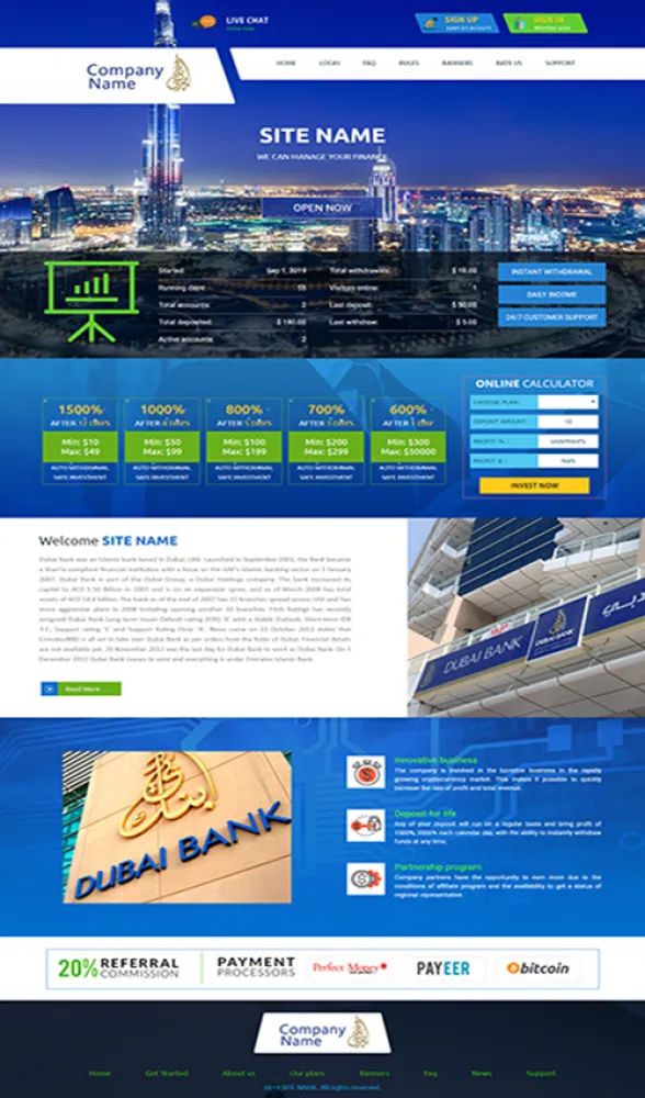 HYIP zhrt Investment Template 128 Design