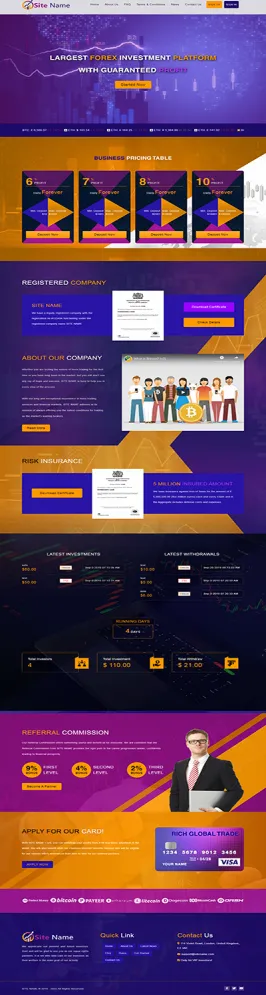 HYIP zhrt Investment Template 130 Design