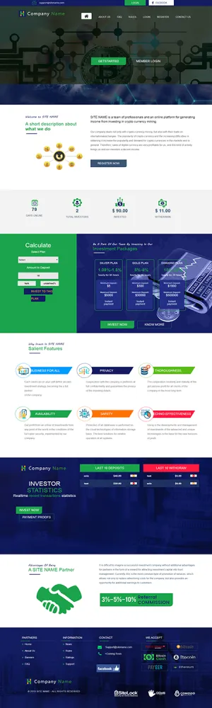 HYIP zhrt Investment Template 133 Design