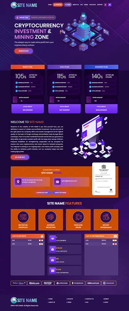 HYIP zhrt Investment Template 136 Design