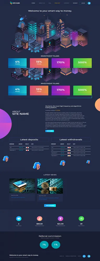 HYIP Zhrt Investment Template 14 Design