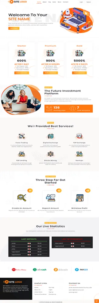 HYIP zhrt Investment Template 145 Design