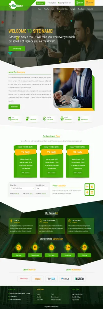HYIP zhrt Investment Template 148 Design