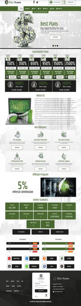 HYIP zhrt Investment Template 151 Design