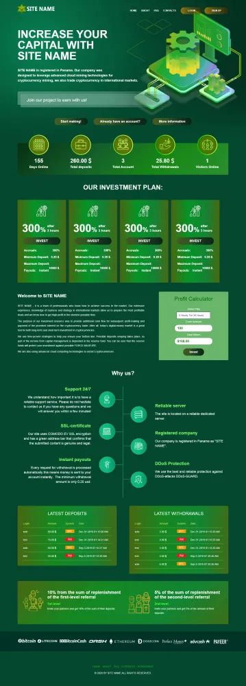 HYIP zhrt Investment Template 152 Design