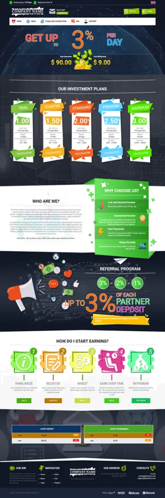 HYIP zhrt Investment Template 154 Design