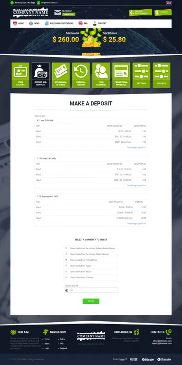 Investment Template 3 Page