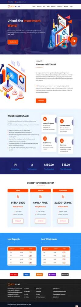 HYIP zhrt Investment Template 156 Design