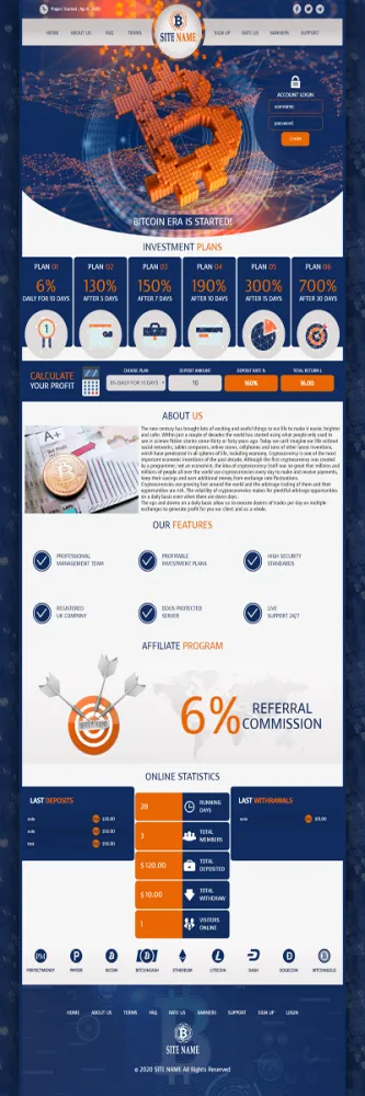 HYIP zhrt Investment Template 158 Design