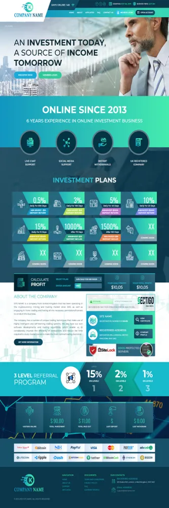 HYIP zhrt Investment Template 161 Design