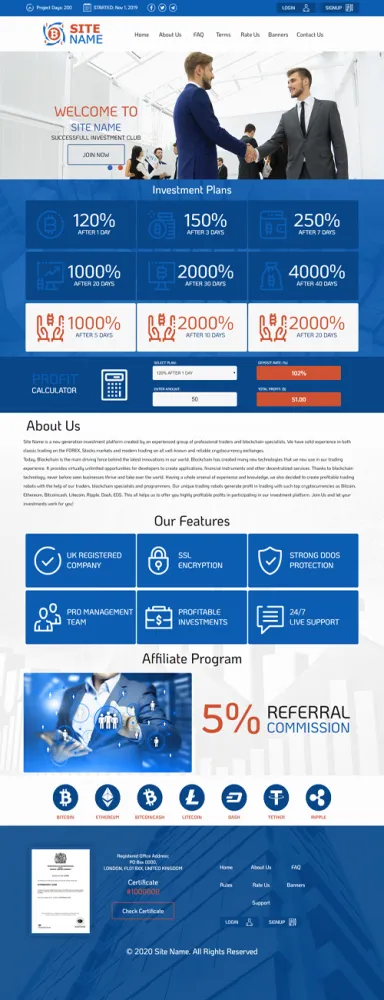 HYIP zhrt Investment Template 162 Design
