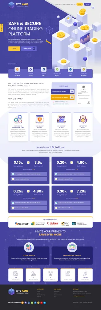 HYIP zhrt Investment Template 167 Design