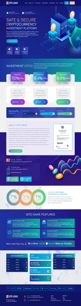 HYIP zhrt Investment Template 169 Design