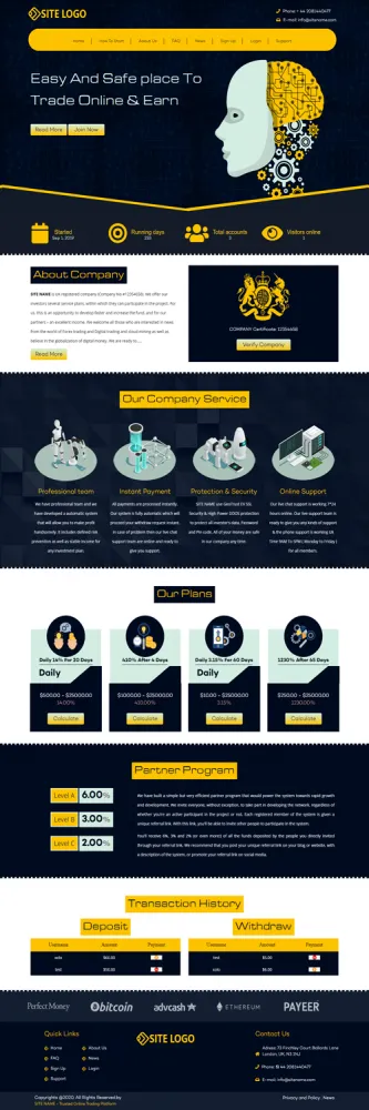 HYIP zhrt Investment Template 170 Design
