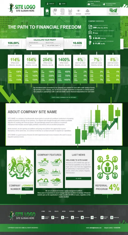 HYIP zhrt Investment Template 173 Design