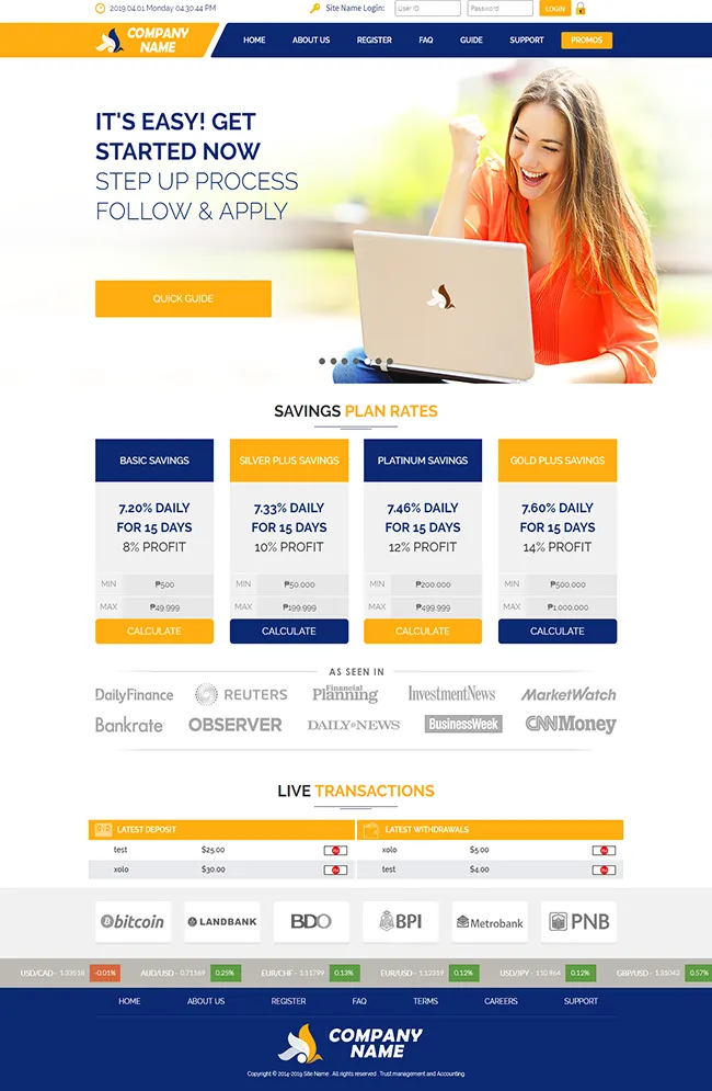 HYIP Zhrt Investment Template 18 Design