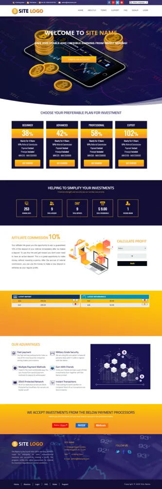 HYIP zhrt Investment Template 184 Design