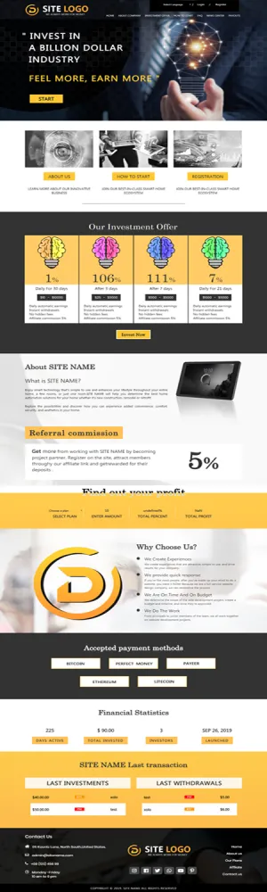 HYIP zhrt Investment Template 186 Design