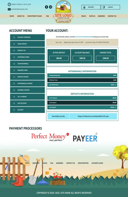 Investment Template 2 Page